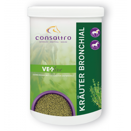 Consaltro Vetline Kräuter Bronchial Ergänzungsfuttermittel für Pferde 1 Dose 1.5 Kg